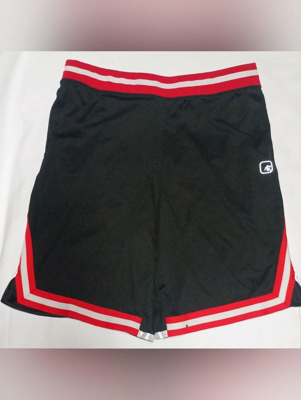 AND1 Men's Sideline Mesh Basketball Shorts Black Red White Large